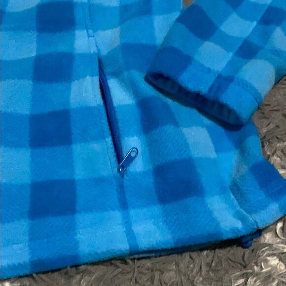 Columbia Fleece Jacket size M EUC blue checkered - Picture 3 of 7